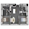 2 Bedroom, 2 Bathroom 1089 SF